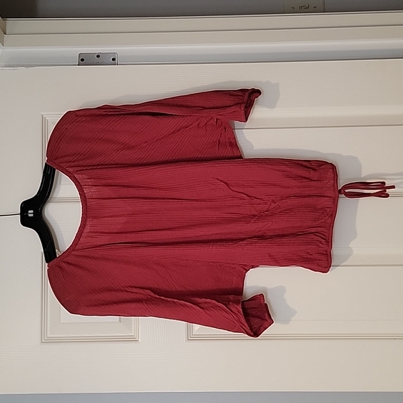 American Rag Button Up Drawstring Blouse - Picture 2 of 6